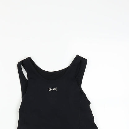 Womens UK Size 8 USA Pro Black Jersey Tank