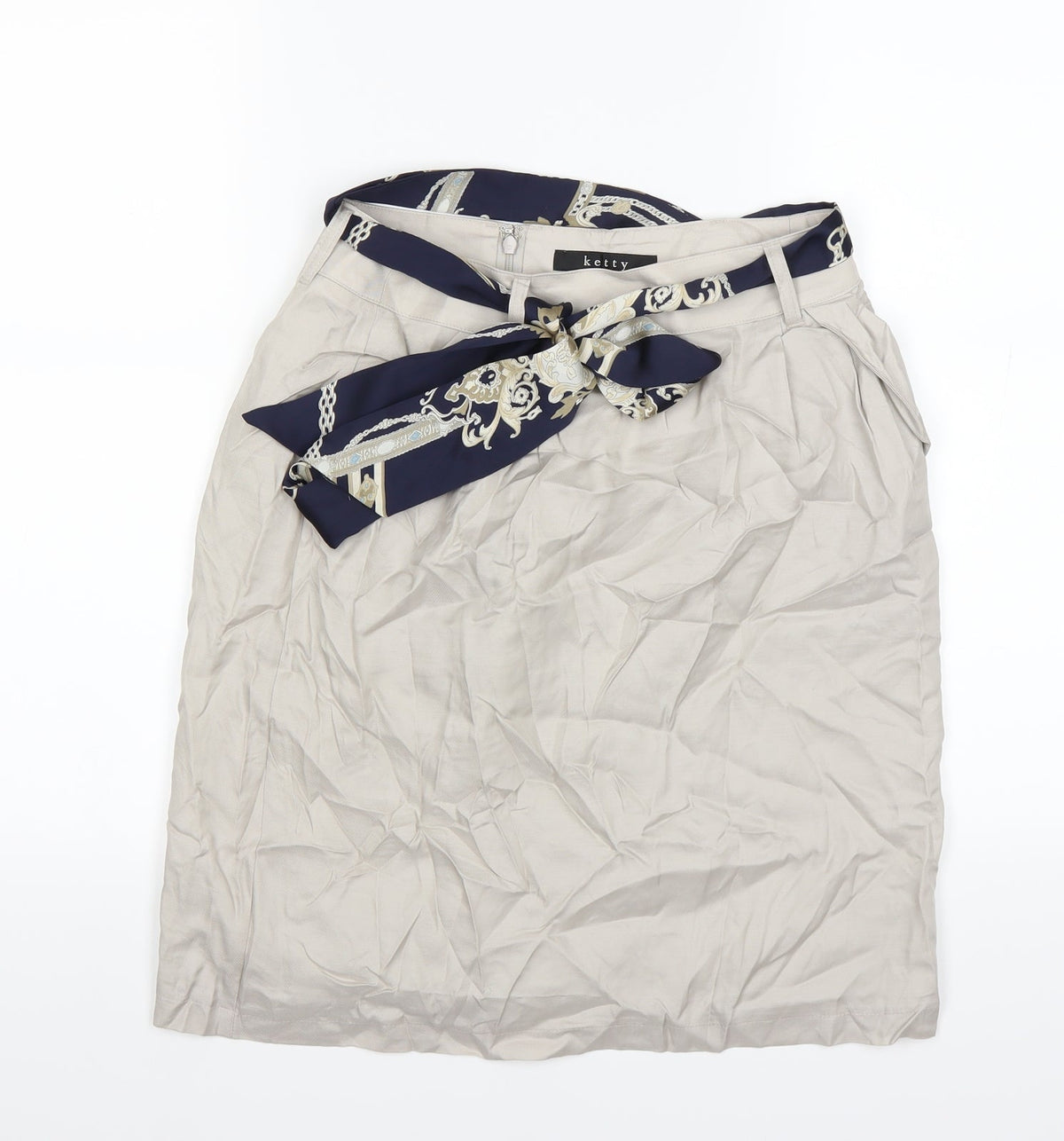 Front view of ketty women’s beige a-line, size UK 4
