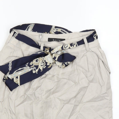 Close-up detail of ketty women’s beige a-line, size UK 4