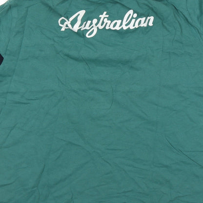 Australia Mens Green Colourblock   Polo Size L