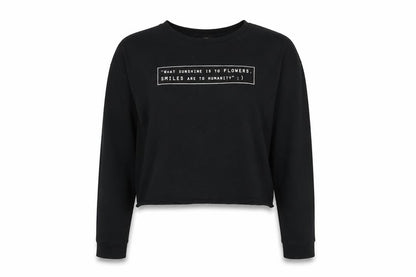 Front view of River Island women’s black pullover sweatshirt, size UK 10