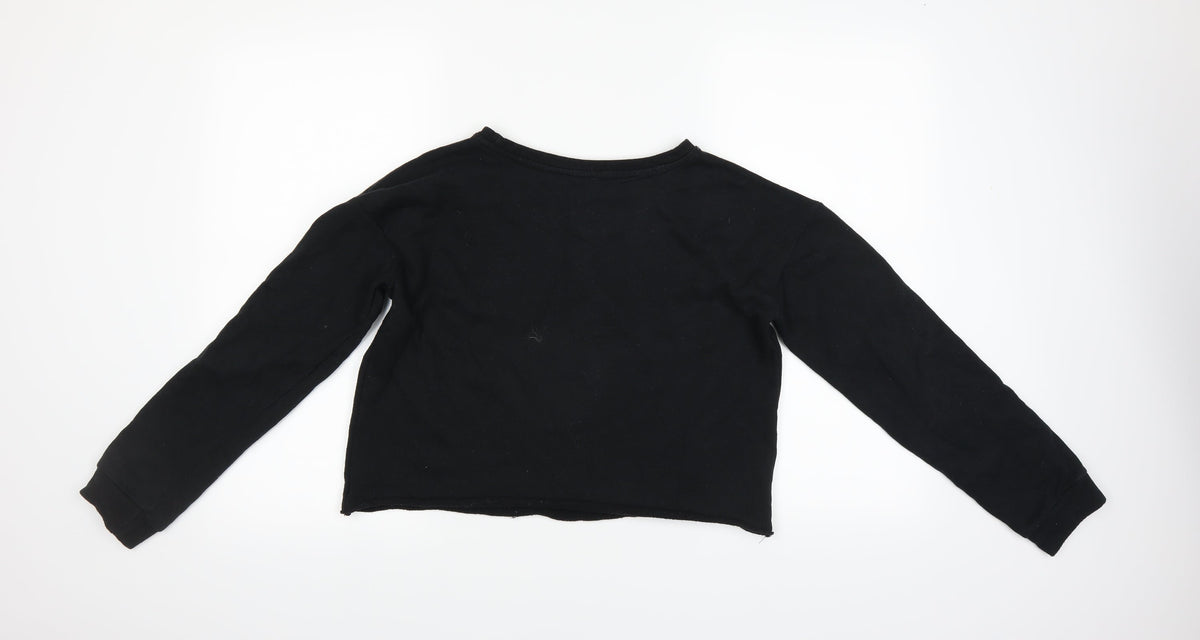 Back view of River Island women’s black pullover sweatshirt, size UK 10