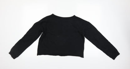 Back view of River Island women’s black pullover sweatshirt, size UK 10