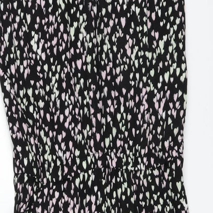 H&M Womens Black Floral  Bodysuit One-Piece Size 38 L25 in