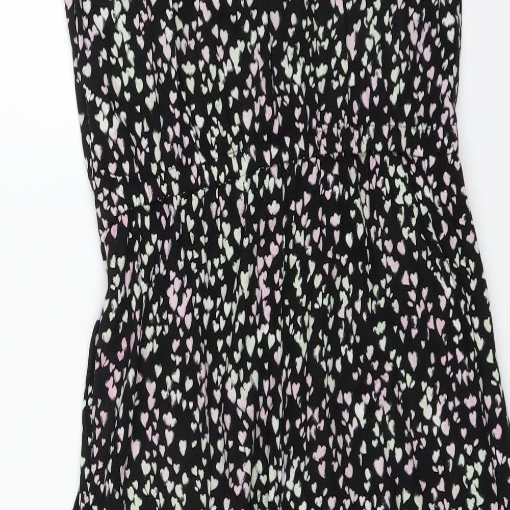 H&M Womens Black Floral  Bodysuit One-Piece Size 38 L25 in
