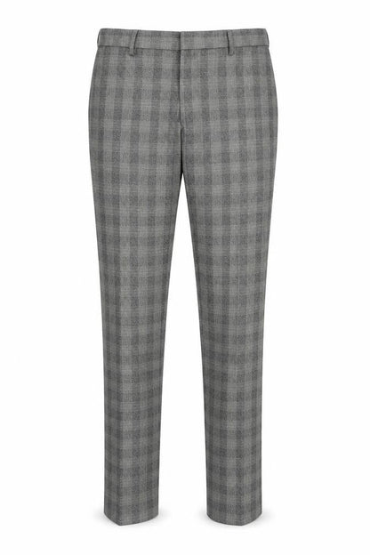 Marks & Spencer Womens Grey Check   Trousers Size 34 L28 in