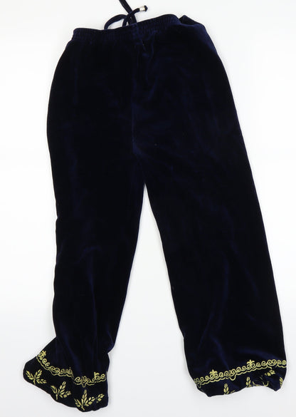 BOB Womens Blue Floral  Sweatpants Trousers Size 10 L20 in