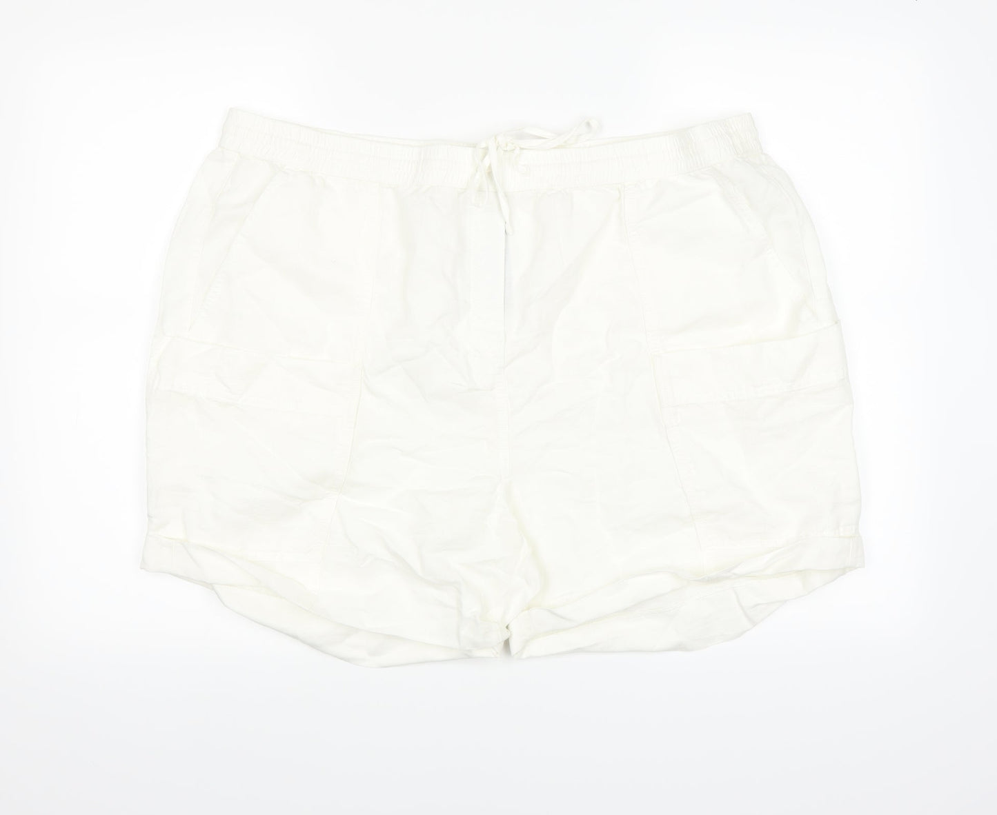 Marks and Spencer Womens White   Cargo Shorts Size 22 in