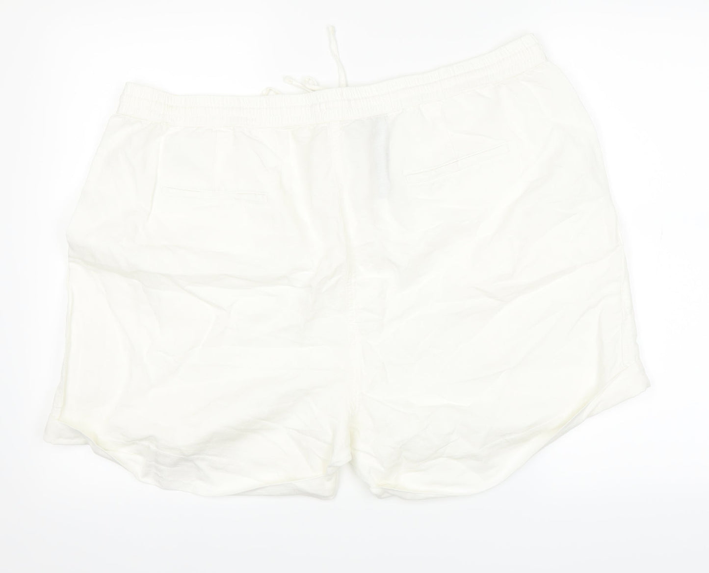 Marks and Spencer Womens White   Cargo Shorts Size 22 in