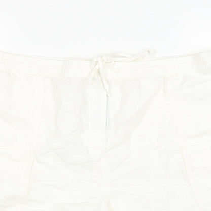 Marks and Spencer Womens White   Cargo Shorts Size 22 in