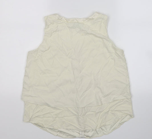 Ann Taylor Womens Ivory  Satin Tunic T-Shirt Size XS