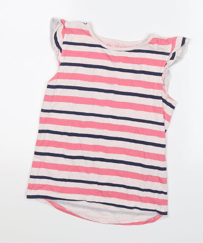 Nutmeg Girls Pink Striped  Tunic T-Shirt Size 10 Years