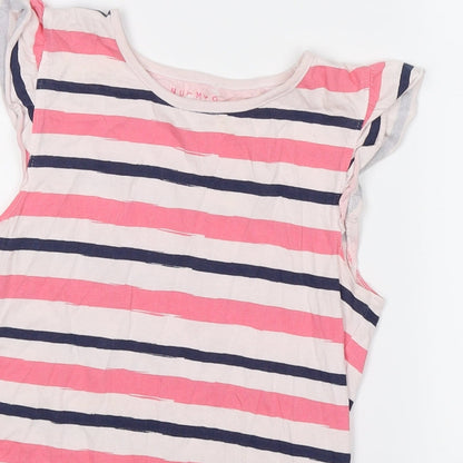 Nutmeg Girls Pink Striped  Tunic T-Shirt Size 10 Years