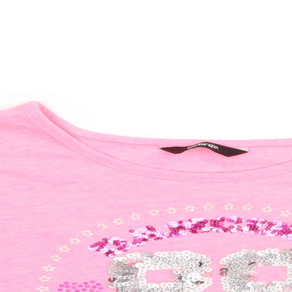 George Girls Pink   Cropped T-Shirt Size 7-8 Years  - graphic