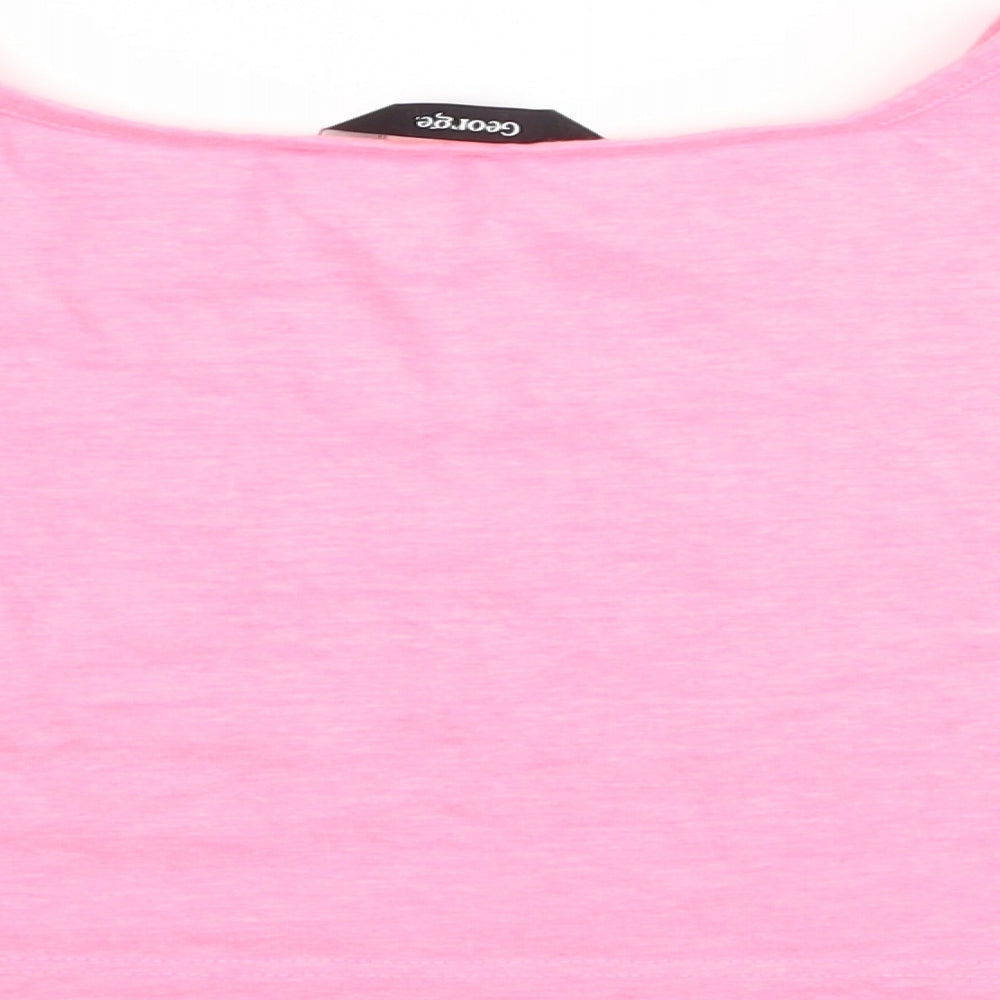 George Girls Pink   Cropped T-Shirt Size 7-8 Years  - graphic