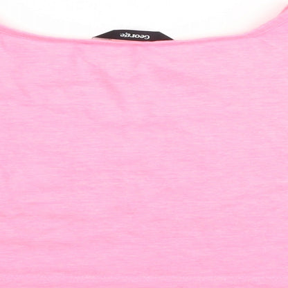 George Girls Pink   Cropped T-Shirt Size 7-8 Years  - graphic