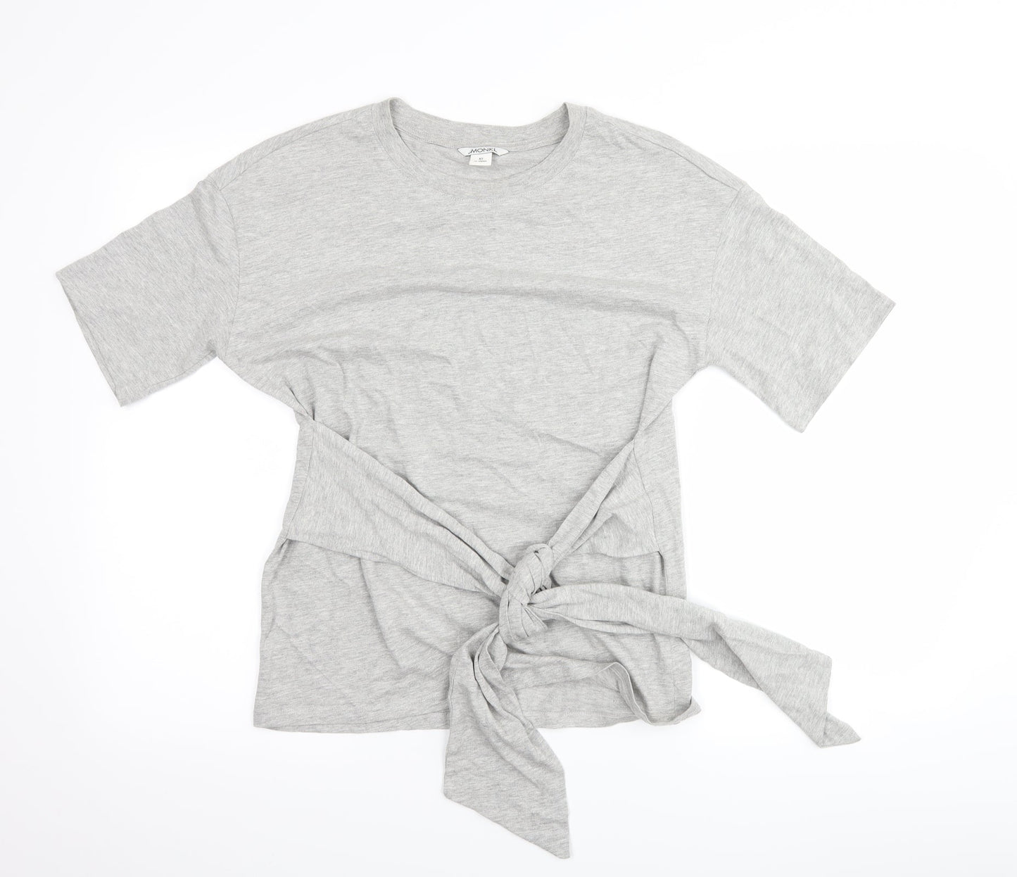 Womens UK Size XS Monki Grey Basic T-Shirt