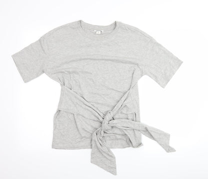 Womens UK Size XS Monki Grey Basic T-Shirt