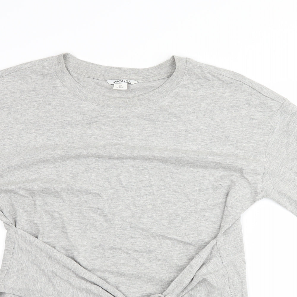 Womens UK Size XS Monki Grey Basic T-Shirt