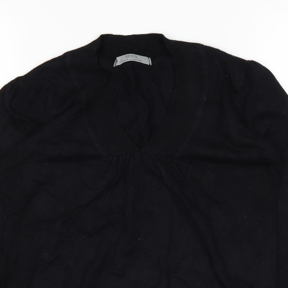 Womens UK Size 8 Marks and Spencer Black Basic T-Shirt