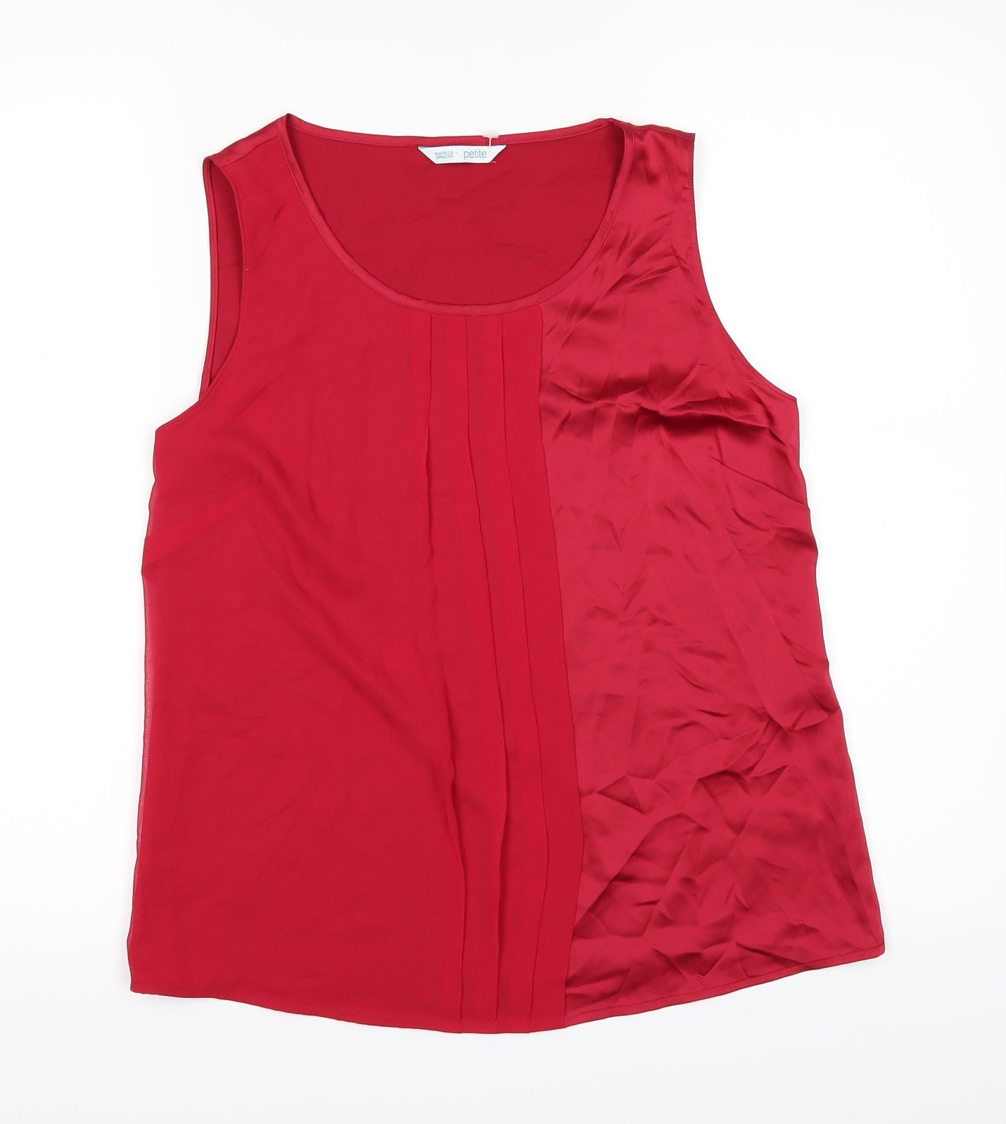 Womens UK Size 6 Marks and Spencer Red Basic T-Shirt