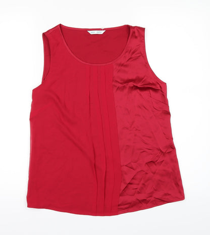 Womens UK Size 6 Marks and Spencer Red Basic T-Shirt