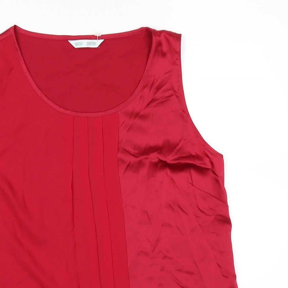 Womens UK Size 6 Marks and Spencer Red Basic T-Shirt