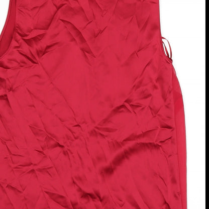 Womens UK Size 6 Marks and Spencer Red Basic T-Shirt