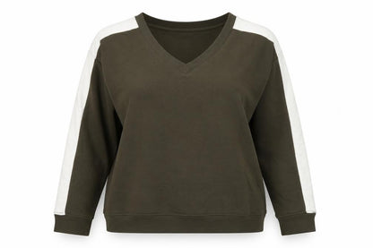 Front view of Marks & Spencer women’s green jumper, size UK 14