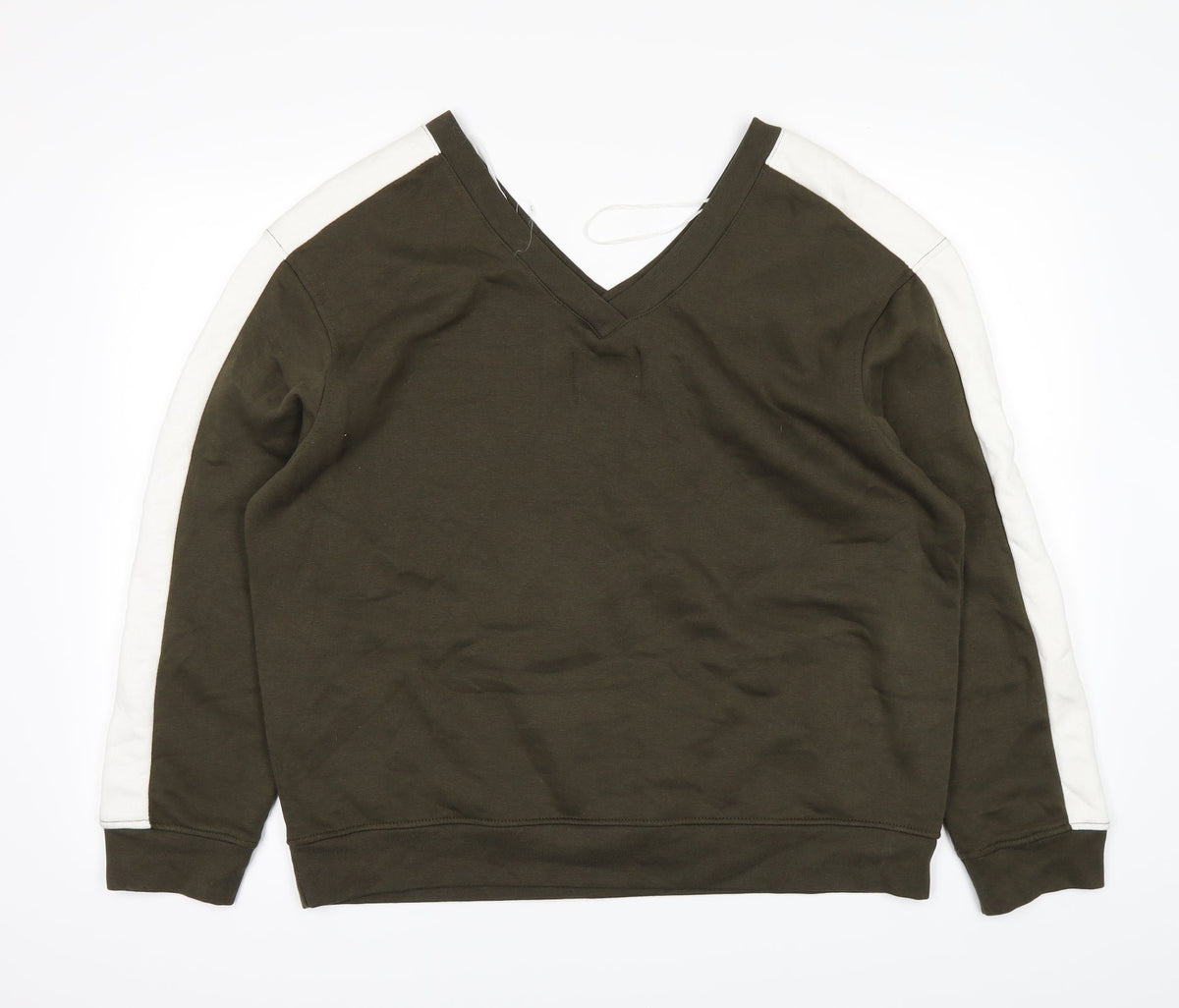 Back view of Marks & Spencer women’s green jumper, size UK 14