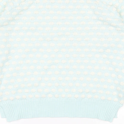Brand and care label for Papaya women’s blue jumper, size S