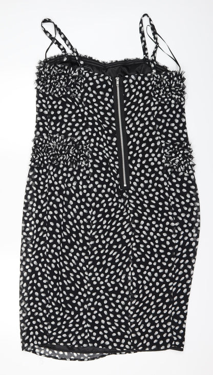 PROJECT Womens Black Polka Dot  A-Line  Size 14