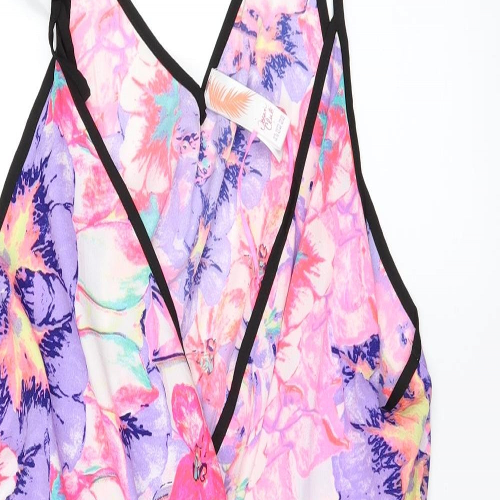 Jean Club Womens Pink Floral  Bodycon  Size 14