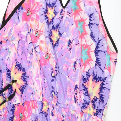 Jean Club Womens Pink Floral  Bodycon  Size 14