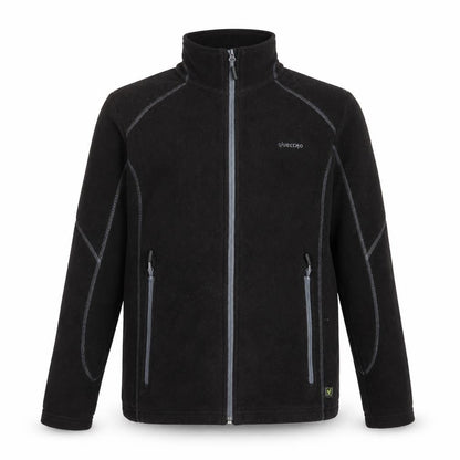 Front view of Ayacucho boys’ black full zip jumper, size XL