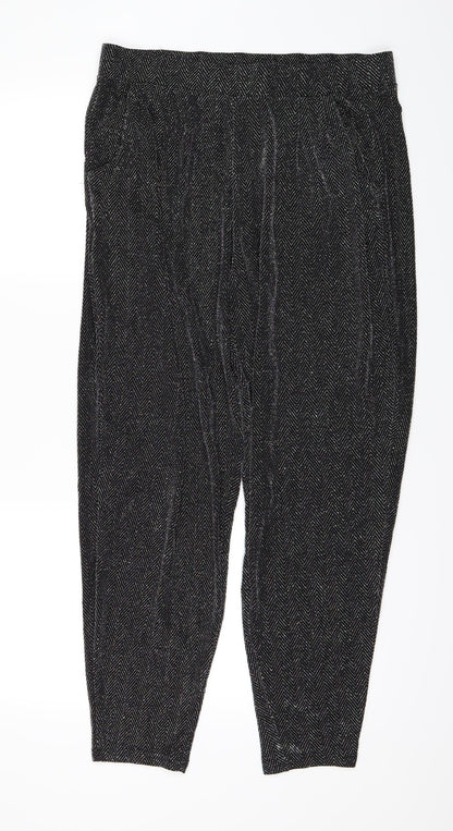 NEXT Womens Black Striped  Trousers  Size 12 L25 in