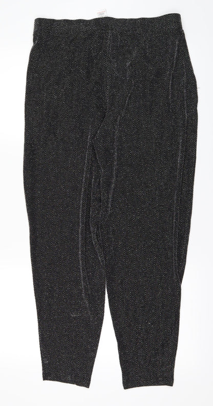 NEXT Womens Black Striped  Trousers  Size 12 L25 in