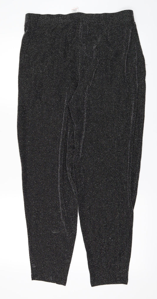 NEXT Womens Black Striped  Trousers  Size 12 L25 in