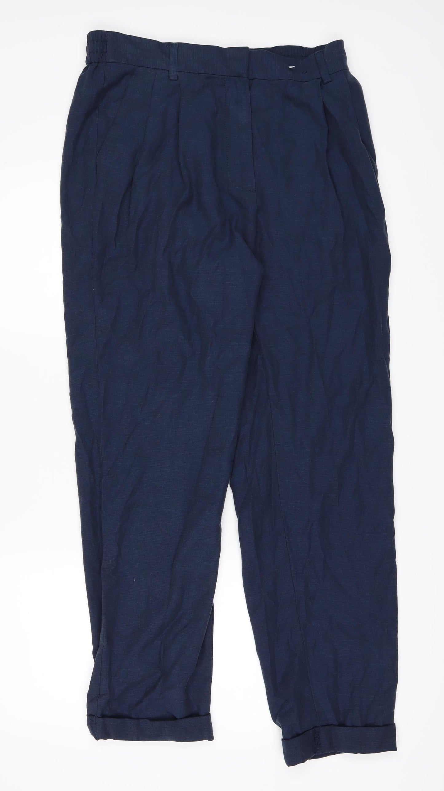 Womens UK Size 12 Marks and Spencer Regular Fit  Blue Trousers