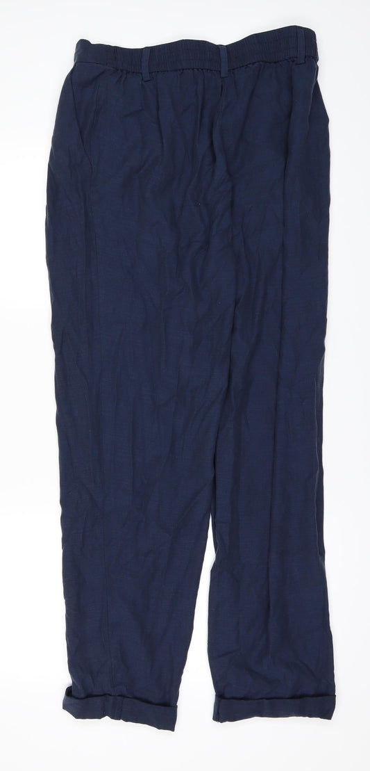 Womens UK Size 12 Marks and Spencer Regular Fit  Blue Trousers
