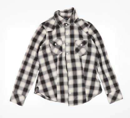 Mens UK Size M Tracy M Brown  Button-Up Long Sleeve Casual Shirt