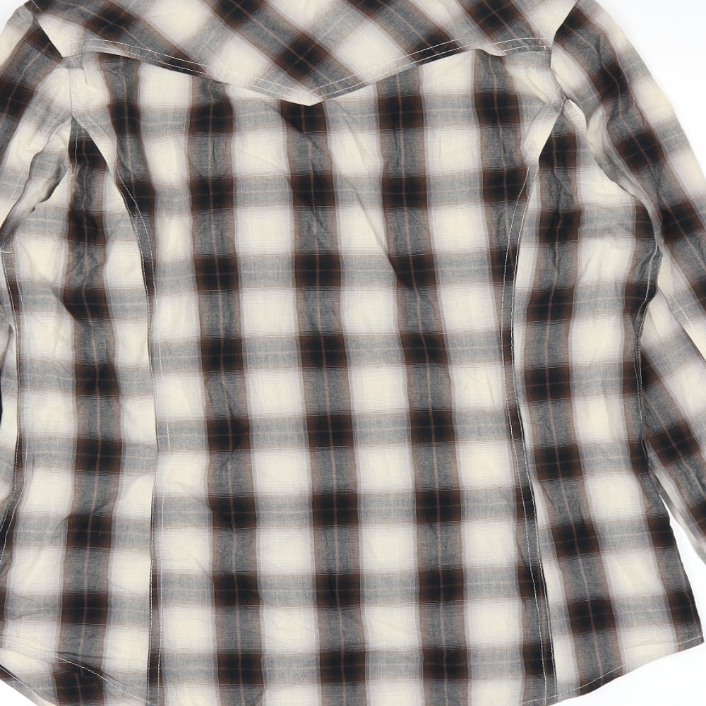 Mens UK Size M Tracy M Brown  Button-Up Long Sleeve Casual Shirt