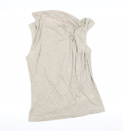 Autograph Womens White Striped  Basic T-Shirt Size 12