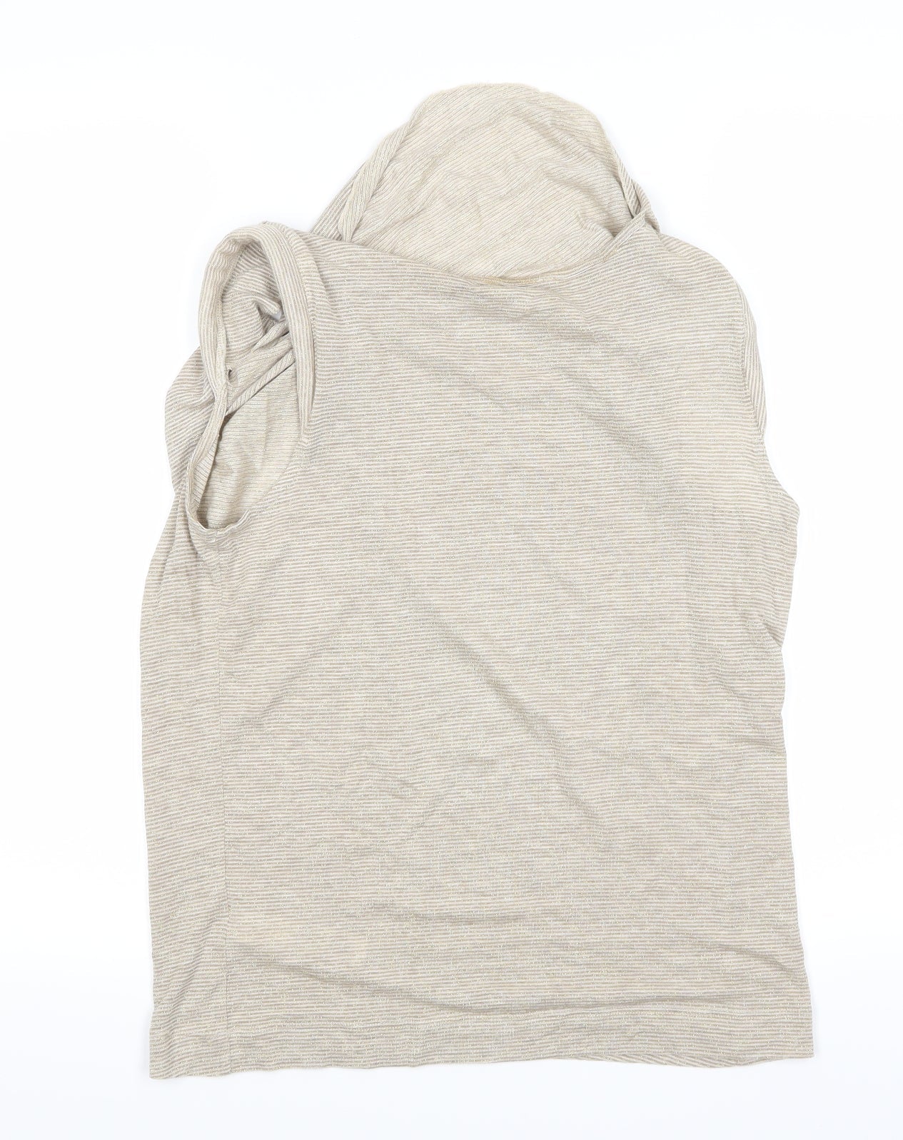 Autograph Womens White Striped  Basic T-Shirt Size 12