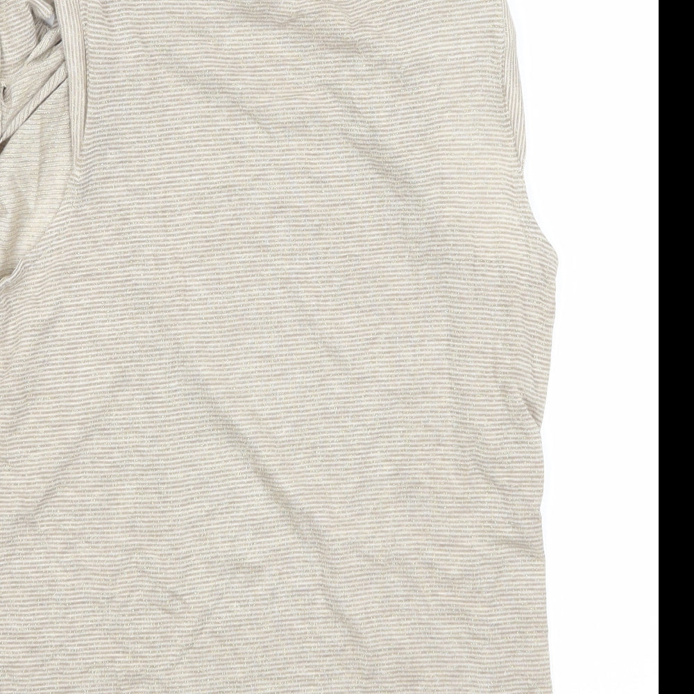 Autograph Womens White Striped  Basic T-Shirt Size 12