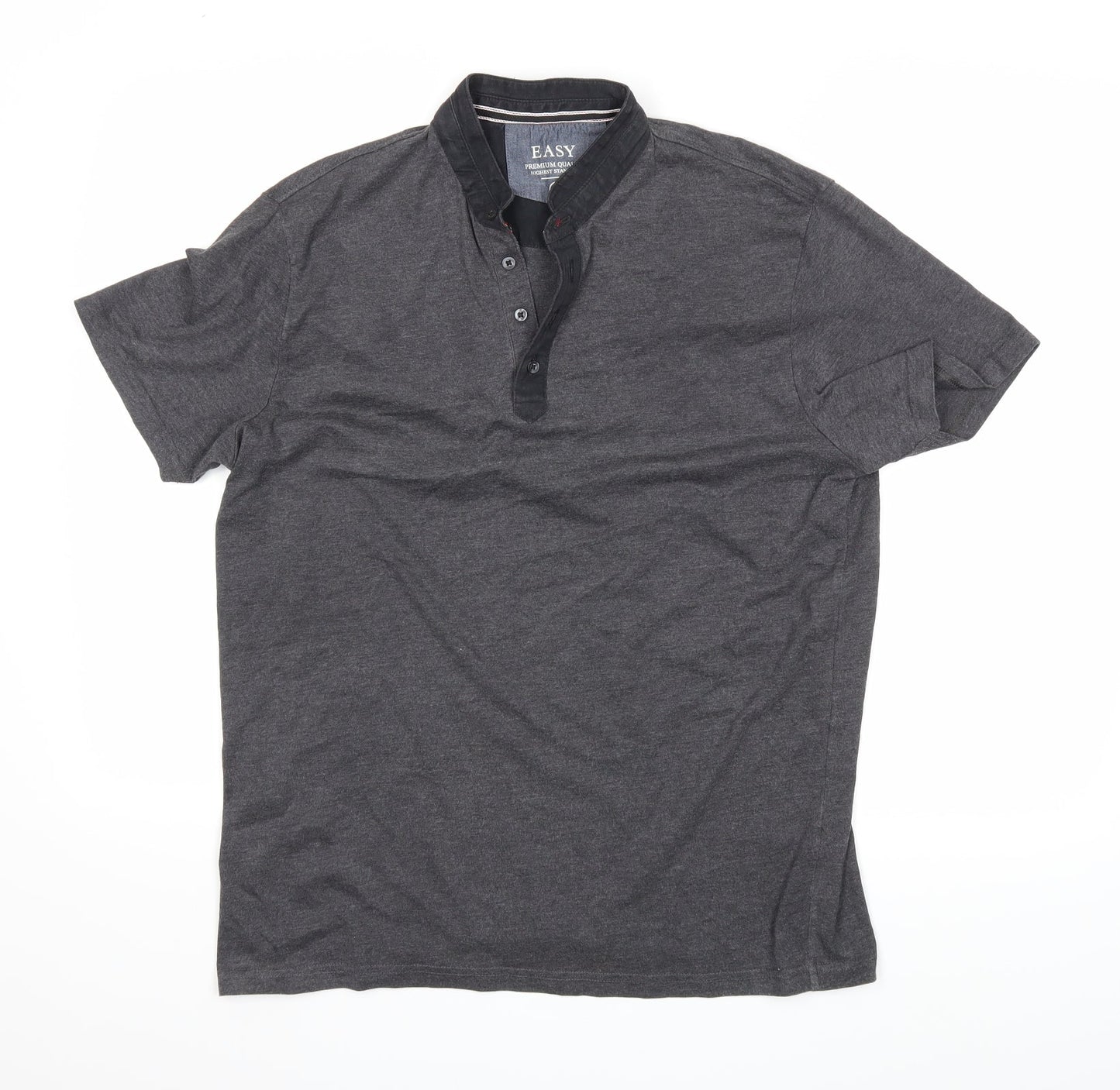 Easy Mens Grey    Polo Size L