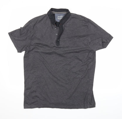 Easy Mens Grey    Polo Size L
