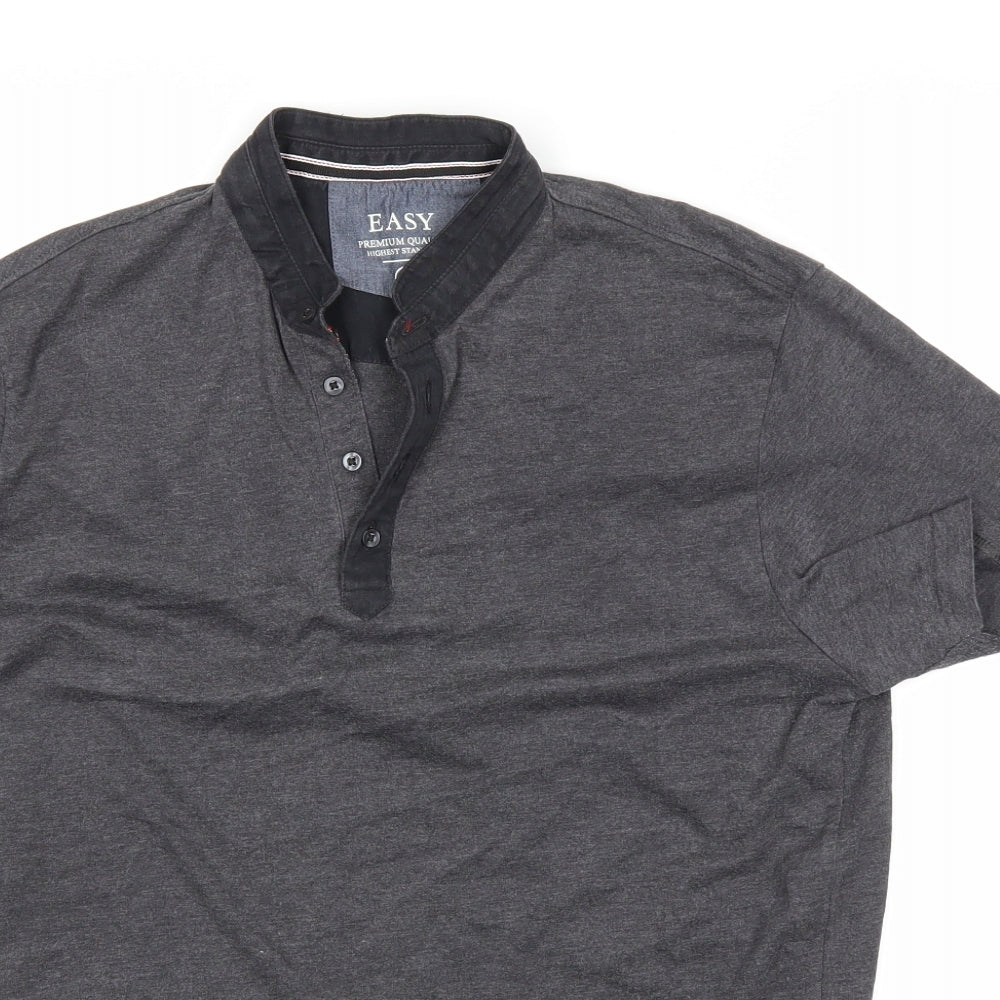 Easy Mens Grey    Polo Size L