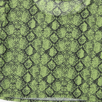 Primark Womens Green Animal Print  Cropped T-Shirt Size 10