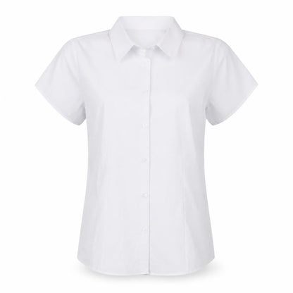 Front view of Marks & Spencer girls’ white basic button-up, size S